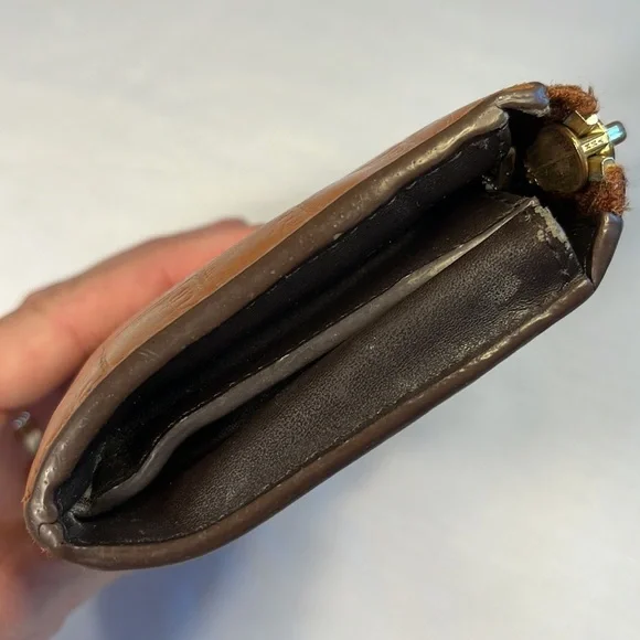 VTG Lauren Ralph Lauren leather wallet 2-sided zip expandable - Picture 5 of 15